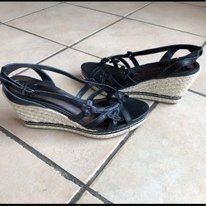 Like-new Etienne Aigner sling back espadrille wedge sandals